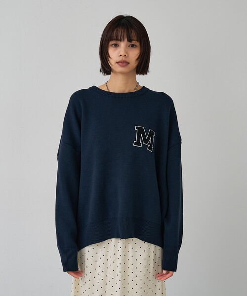 abahouse mavie（アバハウスマヴィ）の「【相良刺繍】スウェットライク刺繍ニット（ニット/セーター・レディース・ネイビー/グレー/グリーン・フリー）」の5枚目の写真