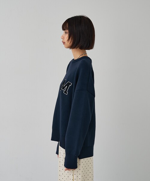 abahouse mavie（アバハウスマヴィ）の「【相良刺繍】スウェットライク刺繍ニット（ニット/セーター・レディース・ネイビー/グレー/グリーン・フリー）」の6枚目の写真