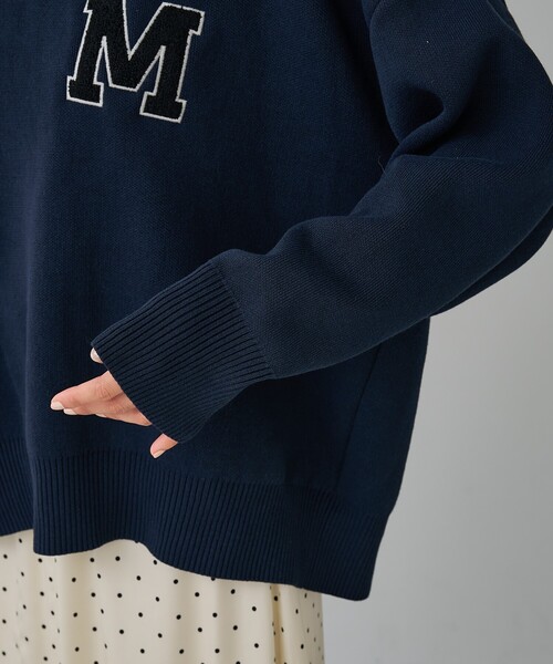 abahouse mavie（アバハウスマヴィ）の「【相良刺繍】スウェットライク刺繍ニット（ニット/セーター・レディース・ネイビー/グレー/グリーン・フリー）」の9枚目の写真