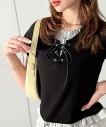 レースアップトップス」に該当するTシャツ/カットソー（半袖