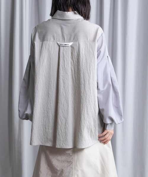 MARECHAL TERRE(マルシャルテル)の「ルーズデザインシャツ(シャツ/ブラウス・レディース・ネイビー/ベージュ/ホワイト/グレー・MEDIUM)」の20枚目の写真