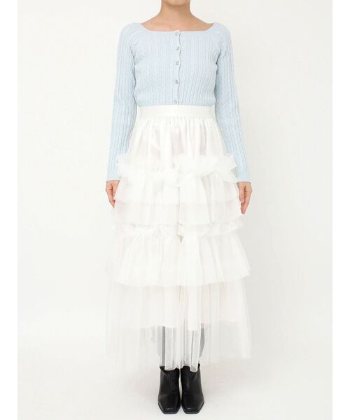 dazzlin（ダズリン）の「スーパーボリュームギャザースカート（スカート・レディース・オフホワイト/ブラック・SMALL/MEDIUM）」の20枚目の写真