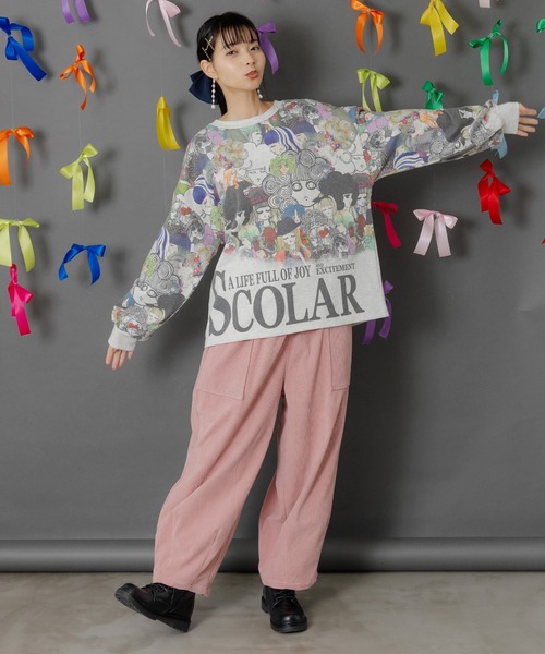 ScoLar（スカラー）の「153754：スカラーちゃんネーム ボタンポケットコーデュロイパンツ（その他パンツ・レディース・アイボリー/ピンク/ネイビー・M）」の4枚目の写真
