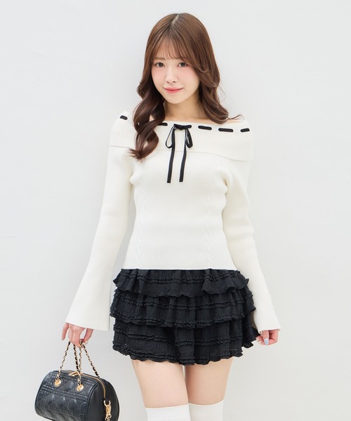 GLOWNY レース　フリル　スカート セール】レースフリルスカパン（スカート）｜INGNI（イング）の