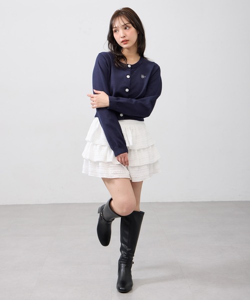 INGNI(イング)の「レースフリルスカパン(スカート・レディース・ブラック/オフホワイト・FREE)」の18枚目の写真