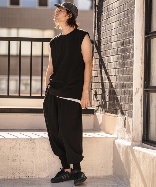 CAMBIO(カンビオ)の「mta598- Tight Tension Sleeveless Cut sew ノースリーブTシャツ(AI-261-007)(タンクトップ・メンズ・ホワイト/ブラック・S/M/L)」の12枚目の写真