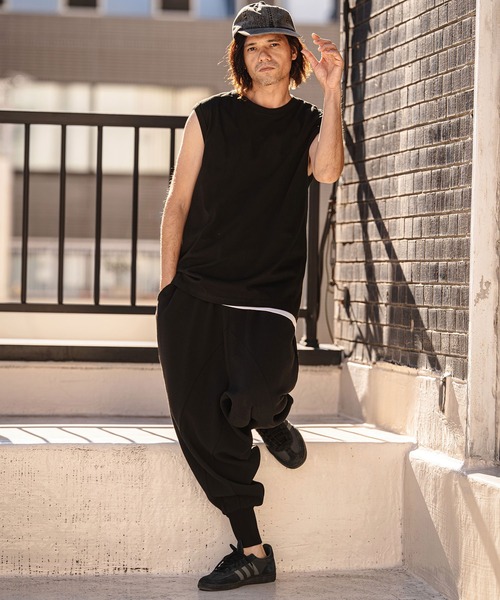 CAMBIO(カンビオ)の「mta598- Tight Tension Sleeveless Cut sew ノースリーブTシャツ(AI-261-007)(タンクトップ・メンズ・ホワイト/ブラック・S/M/L)」の13枚目の写真