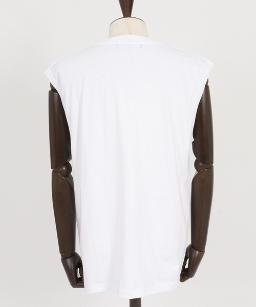 CAMBIO(カンビオ)の「mta598- Tight Tension Sleeveless Cut sew ノースリーブTシャツ(AI-261-007)(タンクトップ・メンズ・ホワイト/ブラック・S/M/L)」の16枚目の写真
