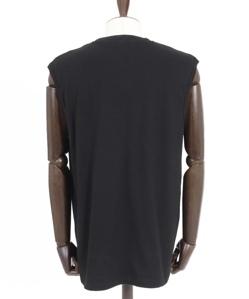 CAMBIO(カンビオ)の「mta598- Tight Tension Sleeveless Cut sew ノースリーブTシャツ(AI-261-007)(タンクトップ・メンズ・ホワイト/ブラック・S/M/L)」の18枚目の写真