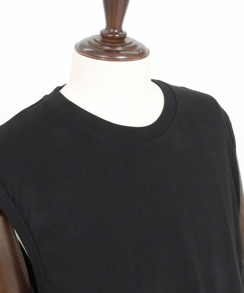 CAMBIO(カンビオ)の「mta598- Tight Tension Sleeveless Cut sew ノースリーブTシャツ(AI-261-007)(タンクトップ・メンズ・ホワイト/ブラック・S/M/L)」の19枚目の写真