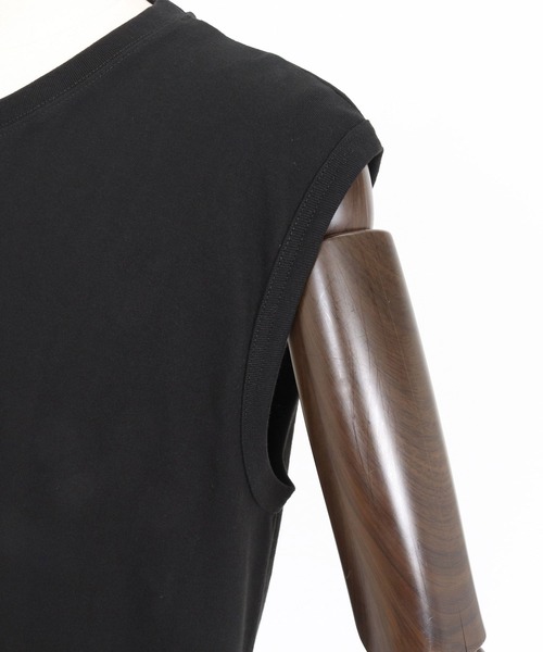 CAMBIO(カンビオ)の「mta598- Tight Tension Sleeveless Cut sew ノースリーブTシャツ(AI-261-007)(タンクトップ・メンズ・ホワイト/ブラック・S/M/L)」の20枚目の写真