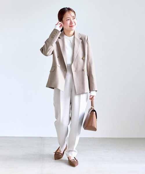 ROPE' PICNIC（ロペピクニック）の「【低身長・小柄さんサイズ】クリアツイル金ボタンジャケット/セレモニー・セットアップ対応（テーラードジャケット・レディース・ネイビー/グレー/ベージュ系その他2/グリーン系その他・FREE）」の17枚目の写真