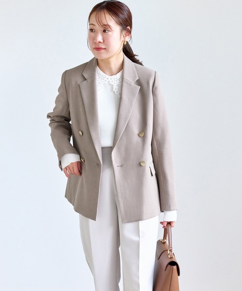 ROPE' PICNIC（ロペピクニック）の「【低身長・小柄さんサイズ】クリアツイル金ボタンジャケット/セレモニー・セットアップ対応（テーラードジャケット・レディース・ネイビー/グレー/ベージュ系その他2/グリーン系その他・FREE）」の18枚目の写真