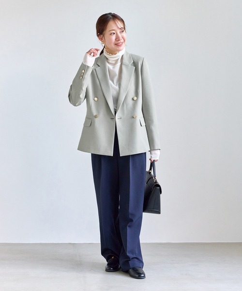 ROPE' PICNIC（ロペピクニック）の「【低身長・小柄さんサイズ】クリアツイル金ボタンジャケット/セレモニー・セットアップ対応（テーラードジャケット・レディース・ネイビー/グレー/ベージュ系その他2/グリーン系その他・FREE）」の22枚目の写真