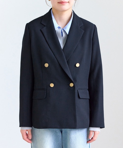 セール】【低身長・小柄さんサイズ】クリアツイル金ボタンジャケット