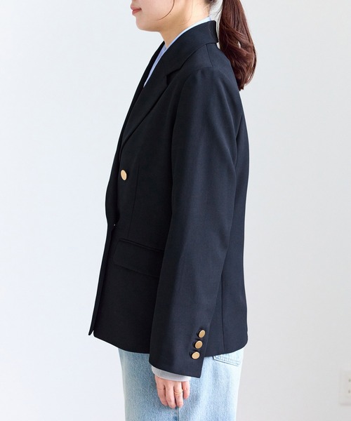 セール】【低身長・小柄さんサイズ】クリアツイル金ボタンジャケット