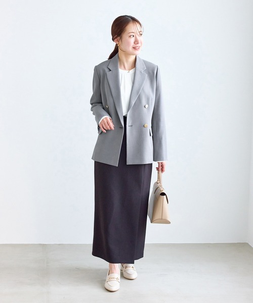 ROPE' PICNIC（ロペピクニック）の「【低身長・小柄さんサイズ】クリアツイル金ボタンジャケット/セレモニー・セットアップ対応（テーラードジャケット・レディース・ネイビー/グレー/ベージュ系その他2/グリーン系その他・FREE）」の6枚目の写真