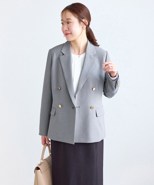 ROPE' PICNIC（ロペピクニック）の「【低身長・小柄さんサイズ】クリアツイル金ボタンジャケット/セレモニー・セットアップ対応（テーラードジャケット・レディース・ネイビー/グレー/ベージュ系その他2/グリーン系その他・FREE）」の9枚目の写真