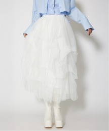 rienda | ランダムタックチュールスカート① 春服(スカート)