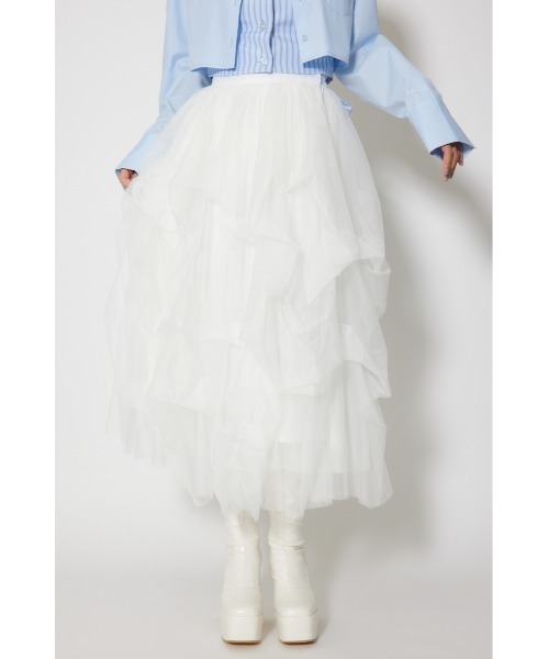 rienda(リエンダ)の「ランダムタックチュールスカート① 春服(スカート・レディース・ライトブルー/ピンク/ホワイト・SMALL/MEDIUM)」の7枚目の写真