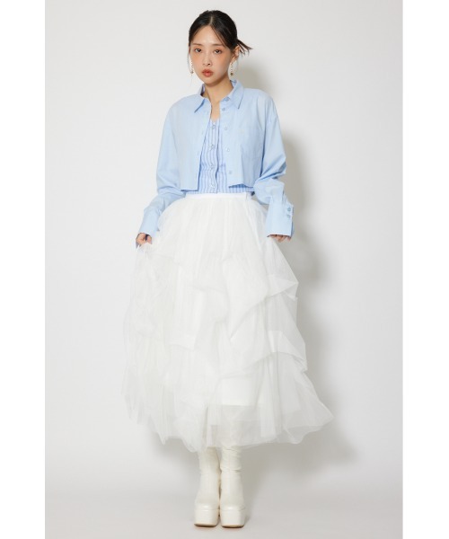 rienda(リエンダ)の「ランダムタックチュールスカート① 春服(スカート・レディース・ライトブルー/ピンク/ホワイト・SMALL/MEDIUM)」の8枚目の写真