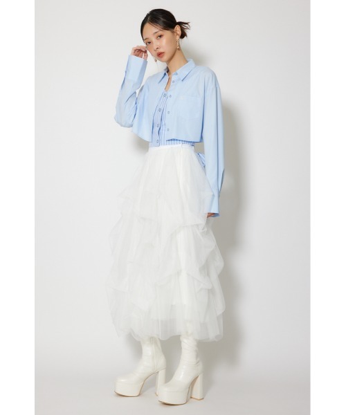 rienda(リエンダ)の「ランダムタックチュールスカート① 春服(スカート・レディース・ライトブルー/ピンク/ホワイト・SMALL/MEDIUM)」の9枚目の写真