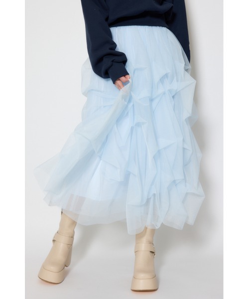 rienda(リエンダ)の「ランダムタックチュールスカート① 春服(スカート・レディース・ライトブルー/ピンク/ホワイト・SMALL/MEDIUM)」の15枚目の写真