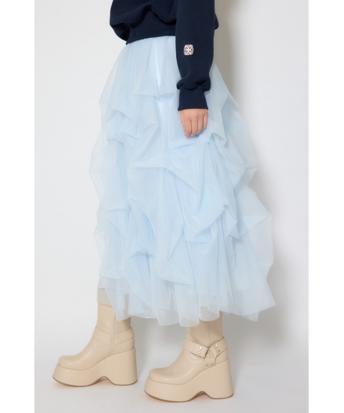 rienda(リエンダ)の「ランダムタックチュールスカート① 春服(スカート・レディース・ライトブルー/ピンク/ホワイト・SMALL/MEDIUM)」の20枚目の写真