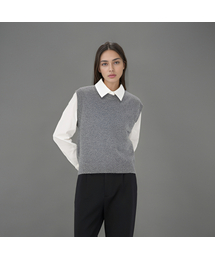 ACUD（アクド）の「Round Neck Knit Vest _Grey（ベスト）」