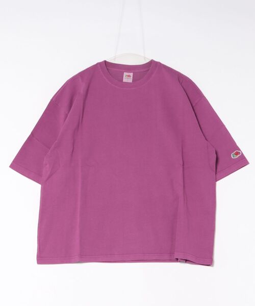 FRUIT OF THE LOOM（フルーツオブザルーム）の「【ST】【FRUIT OF THE LOOM】BIG 製品染め 5分袖 Tシャツ（Tシャツ/カットソー・レディース・レッド/パープル/グリーン/グリーン系その他/イエロー・X-LARGE/LARGE/MEDIUM/SMALL）」の4枚目の写真