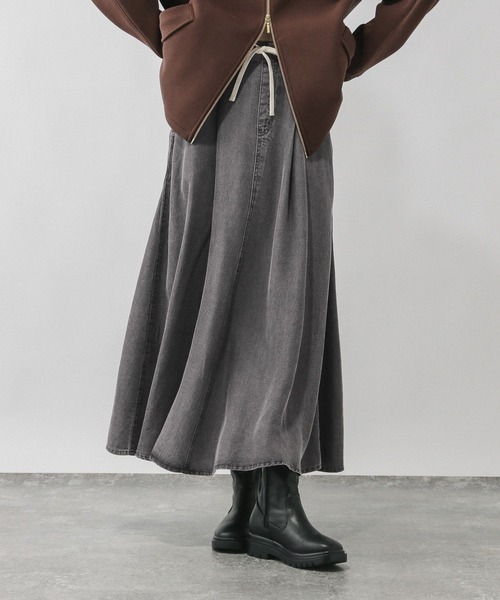 GLOBAL WORK（グローバルワーク）の「エアリーリラックスデニムスカート/636807（デニムスカート・レディース・ブルー系その他/ブラック系その他・REGULAR/SHORT）」の5枚目の写真