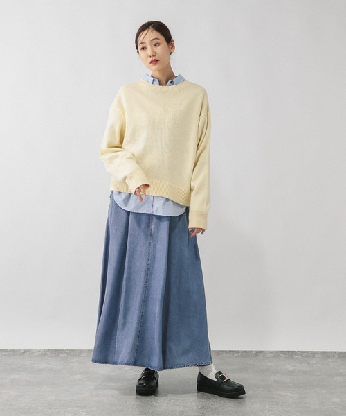 GLOBAL WORK（グローバルワーク）の「エアリーリラックスデニムスカート/636807（デニムスカート・レディース・ブルー系その他/ブラック系その他・REGULAR/SHORT）」の7枚目の写真