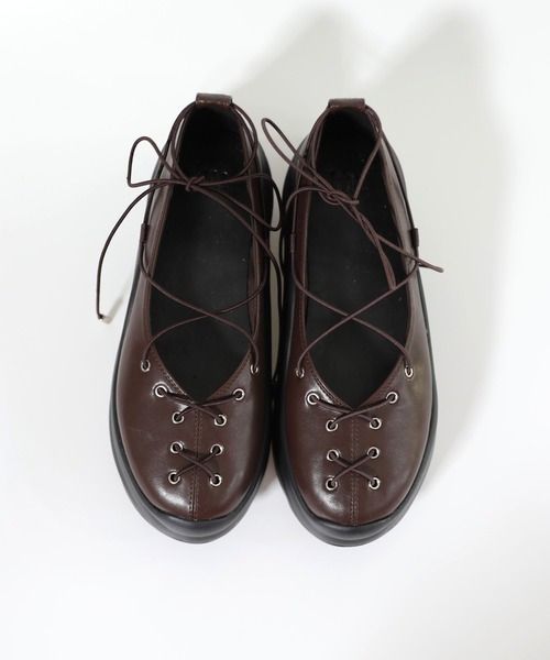 hiamu(ヒアム)の「【3色展開】バレエレースアップ厚底スニーカー/2026 SS PLATFORM COLLECTION(バレエシューズ・レディース・ピンク/ブラウン/ブラック・24.5cm/24.0cm/23.5cm/23.0cm/25.0cm)」の15枚目の写真
