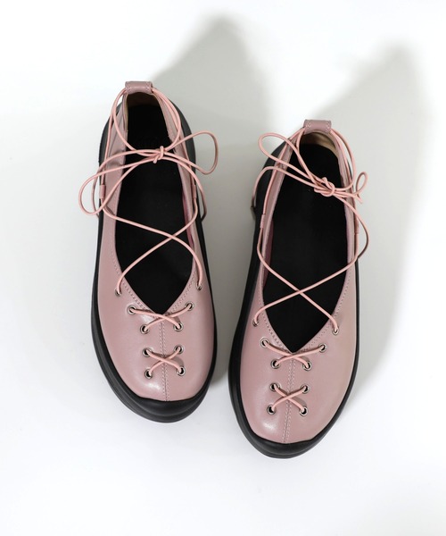 hiamu(ヒアム)の「【3色展開】バレエレースアップ厚底スニーカー/2026 SS PLATFORM COLLECTION(バレエシューズ・レディース・ピンク/ブラウン/ブラック・24.5cm/24.0cm/23.5cm/23.0cm/25.0cm)」の20枚目の写真