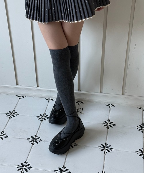 hiamu(ヒアム)の「【3色展開】バレエレースアップ厚底スニーカー/2026 SS PLATFORM COLLECTION(バレエシューズ・レディース・ピンク/ブラウン/ブラック・24.5cm/24.0cm/23.5cm/23.0cm/25.0cm)」の10枚目の写真