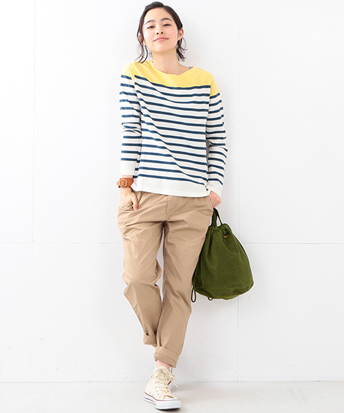 BEAMS BOY（ビームスボーイ）の「BEAMS BOY / ダンプ スラックス イージー（スラックス・レディース・ベージュ/ネイビー・ONE SIZE）」の16枚目の写真