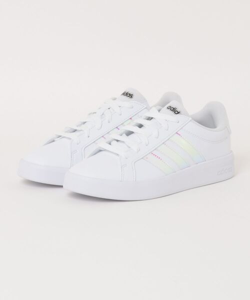 adidas(アディダス)の「【adidas】GRAND COURT BASE3.0W(スニーカー・レディース・ホワイト×ピンク・25.0cm/24.5cm/24.0cm/23.5cm/23.0cm)」の1枚目の写真