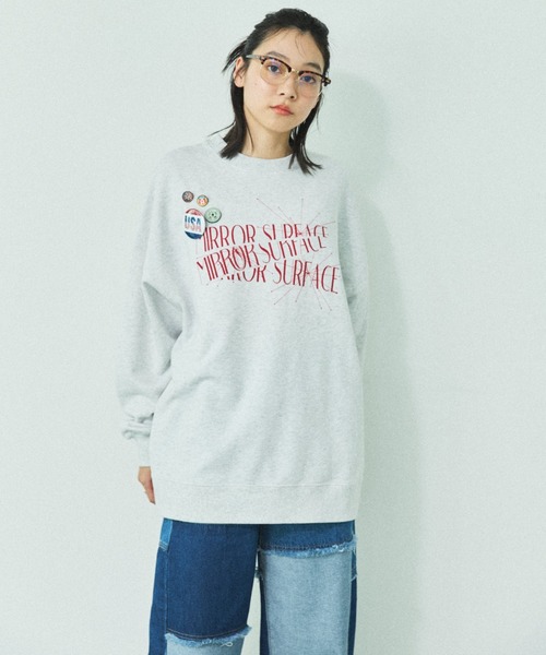 MIRROR STOKE(ミラーストーク)の「【ZOZO限定】FLOWER GRAPHIC SWEAT SHIRT/フラワーグラフィックスウェットシャツ(スウェット・レディース・ネイビー/アイボリー/ライトイエロー・MEDIUM)」の10枚目の写真