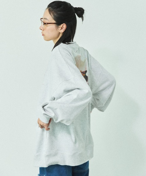 MIRROR STOKE(ミラーストーク)の「【ZOZO限定】FLOWER GRAPHIC SWEAT SHIRT/フラワーグラフィックスウェットシャツ(スウェット・レディース・ネイビー/アイボリー/ライトイエロー・MEDIUM)」の11枚目の写真