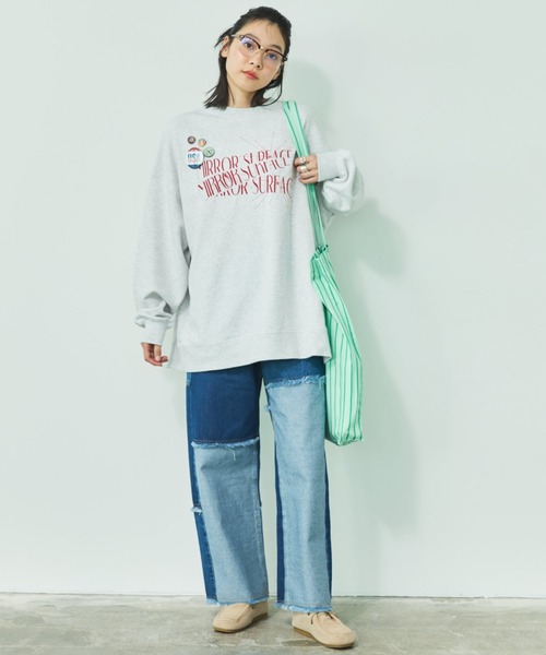 MIRROR STOKE(ミラーストーク)の「【ZOZO限定】FLOWER GRAPHIC SWEAT SHIRT/フラワーグラフィックスウェットシャツ(スウェット・レディース・ネイビー/アイボリー/ライトイエロー・MEDIUM)」の16枚目の写真