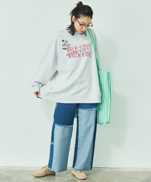 MIRROR STOKE(ミラーストーク)の「【ZOZO限定】FLOWER GRAPHIC SWEAT SHIRT/フラワーグラフィックスウェットシャツ(スウェット・レディース・ネイビー/アイボリー/ライトイエロー・MEDIUM)」の19枚目の写真