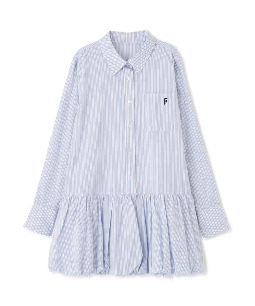 FREE'S MART（フリーズマート）の「◆バルーンシャツミニワンピース（ワンピース・レディース・ホワイト/ブルー系その他・MEDIUM/SMALL）」の5枚目の写真