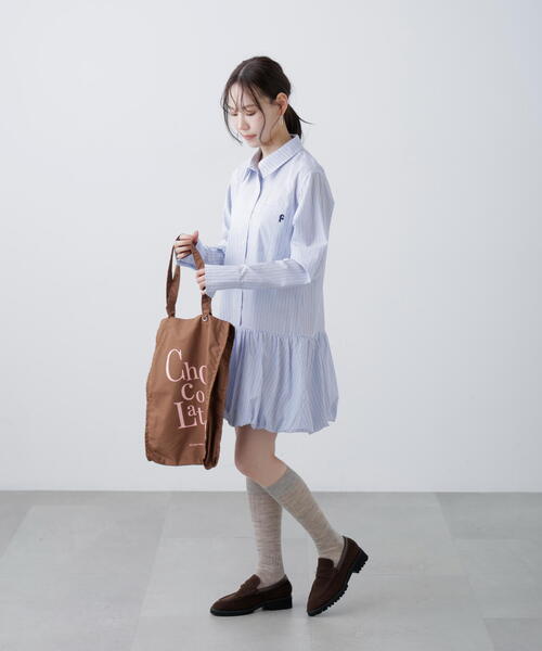 FREE'S MART（フリーズマート）の「◆バルーンシャツミニワンピース（ワンピース・レディース・ホワイト/ブルー系その他・MEDIUM/SMALL）」の12枚目の写真