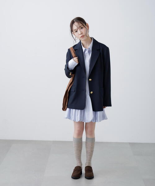 FREE'S MART（フリーズマート）の「◆バルーンシャツミニワンピース（ワンピース・レディース・ホワイト/ブルー系その他・MEDIUM/SMALL）」の13枚目の写真