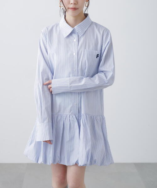 FREE'S MART（フリーズマート）の「◆バルーンシャツミニワンピース（ワンピース・レディース・ホワイト/ブルー系その他・MEDIUM/SMALL）」の16枚目の写真