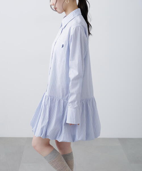 FREE'S MART（フリーズマート）の「◆バルーンシャツミニワンピース（ワンピース・レディース・ホワイト/ブルー系その他・MEDIUM/SMALL）」の17枚目の写真