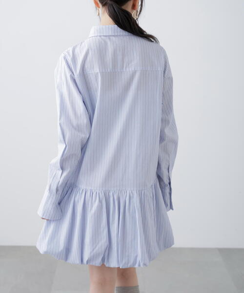 FREE'S MART（フリーズマート）の「◆バルーンシャツミニワンピース（ワンピース・レディース・ホワイト/ブルー系その他・MEDIUM/SMALL）」の19枚目の写真