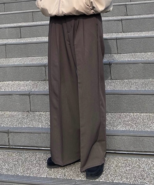 UNDERSTATEMENTs(アンダーステイトメント)の「【ユニセックス】アソートイージーワイドスラックス/ストライプ/チェック(スラックス・メンズ・ブラウン系その他3/アイボリー/グレー系その他/ネイビー系/ブラウン系その他2/チャコールグレー/ブラック系その他/ブルー系その他/グリーン系その他/グレー系その他2/ネイビー/モカ/ブラック/ホワイト系その他・SMALL/MEDIUM/X-SMALL/X-LARGE/LARGE)」の8枚目の写真