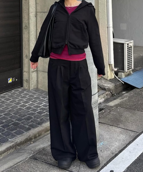 UNDERSTATEMENTs(アンダーステイトメント)の「【ユニセックス】アソートイージーワイドスラックス/ストライプ/チェック(スラックス・メンズ・ブラウン系その他3/アイボリー/グレー系その他/ネイビー系/ブラウン系その他2/チャコールグレー/ブラック系その他/ブルー系その他/グリーン系その他/グレー系その他2/ネイビー/モカ/ブラック/ホワイト系その他・SMALL/MEDIUM/X-SMALL/X-LARGE/LARGE)」の19枚目の写真