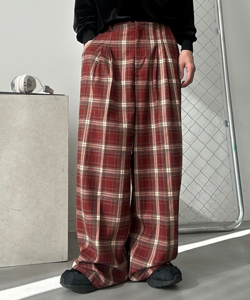 UNDERSTATEMENTs(アンダーステイトメント)の「【ユニセックス】アソートイージーワイドスラックス/ストライプ/チェック(スラックス・メンズ・ブラウン系その他3/アイボリー/グレー系その他/ネイビー系/ブラウン系その他2/チャコールグレー/ブラック系その他/ブルー系その他/グリーン系その他/グレー系その他2/ネイビー/モカ/ブラック/ホワイト系その他・SMALL/MEDIUM/X-SMALL/X-LARGE/LARGE)」の21枚目の写真